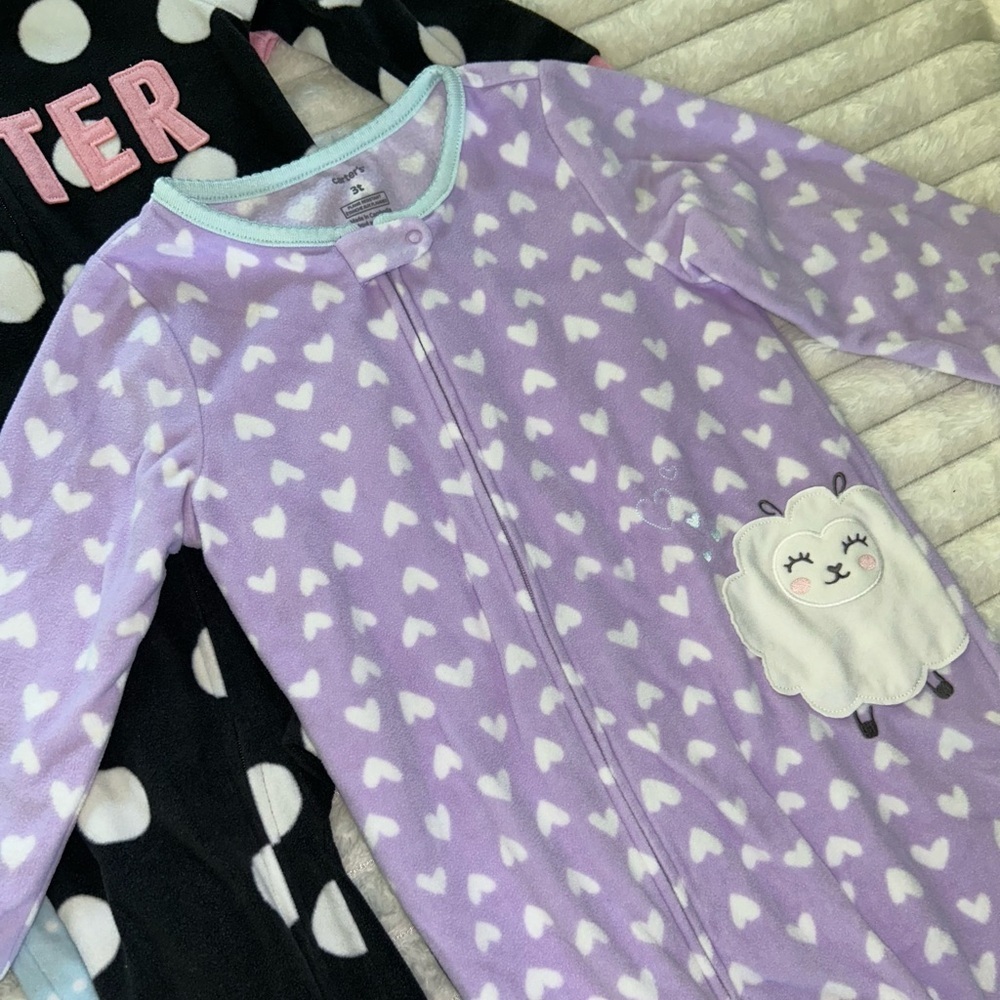 3 Piece Toddler Girl’s Size 3T Pajama Sleeper Bundle - Picture 4 of 7